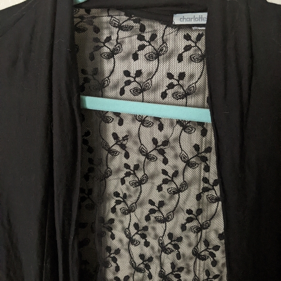 Lace Back Shawl Cardigan OS - Picture 2 of 2